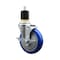 Service Caster 5'' Blue Poly Swivel 1-7/8'' Expanding Stem Caster with Brake SCC-EX20S514-PPUB-BLUE-TLB-178 - alternate 1